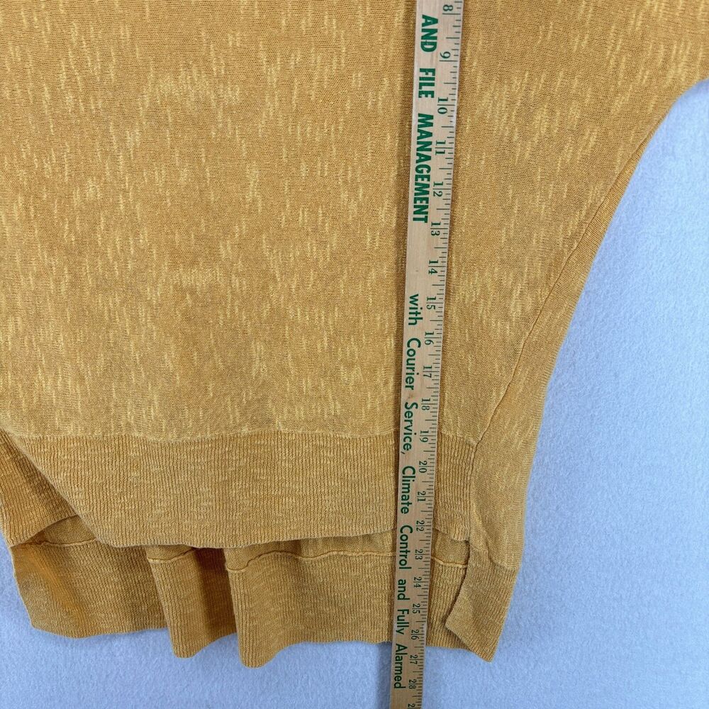 EILEEN FISHER Sweater PP Petite Linen Cotton Top Slub Dolman Sleeve Yellow - Picture 11 of 12